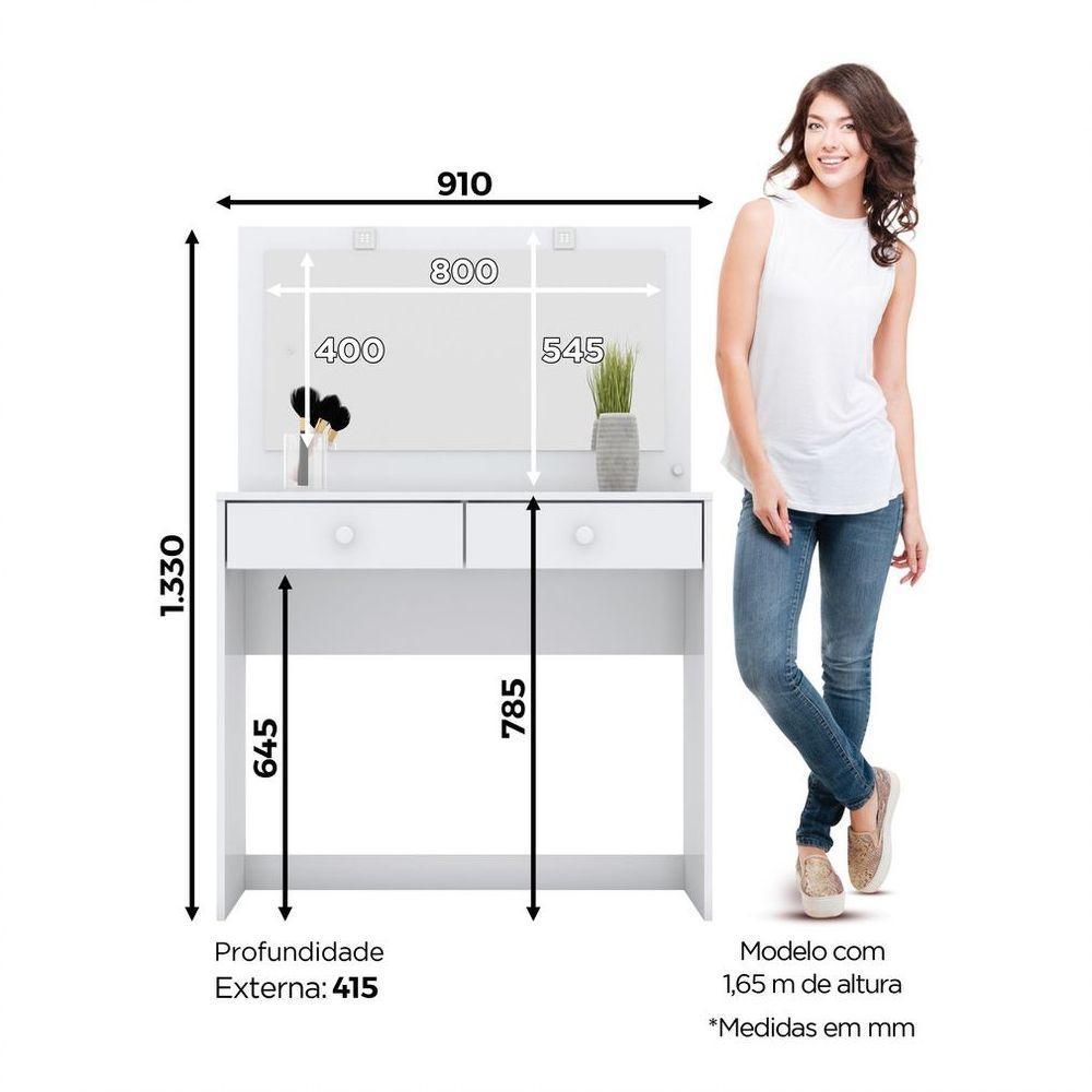 Penteadeira Com Led Daila Henn Branco - 7