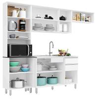 Cozinha Compacta 4 Peças Com Balcão Paris Para Pia Branco