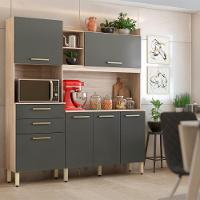 Cozinha 6 Portas e 2 Gavetas Select Avena Grafito Select - 1