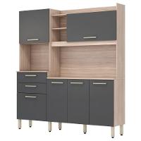 Cozinha 6 Portas e 2 Gavetas Select Avena Grafito Select - 4