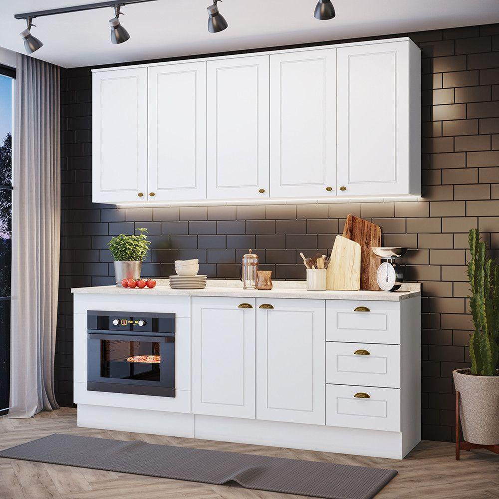 Cozinha Compacta 4 Peças Com Módulo Forno Embutir Branco - 1