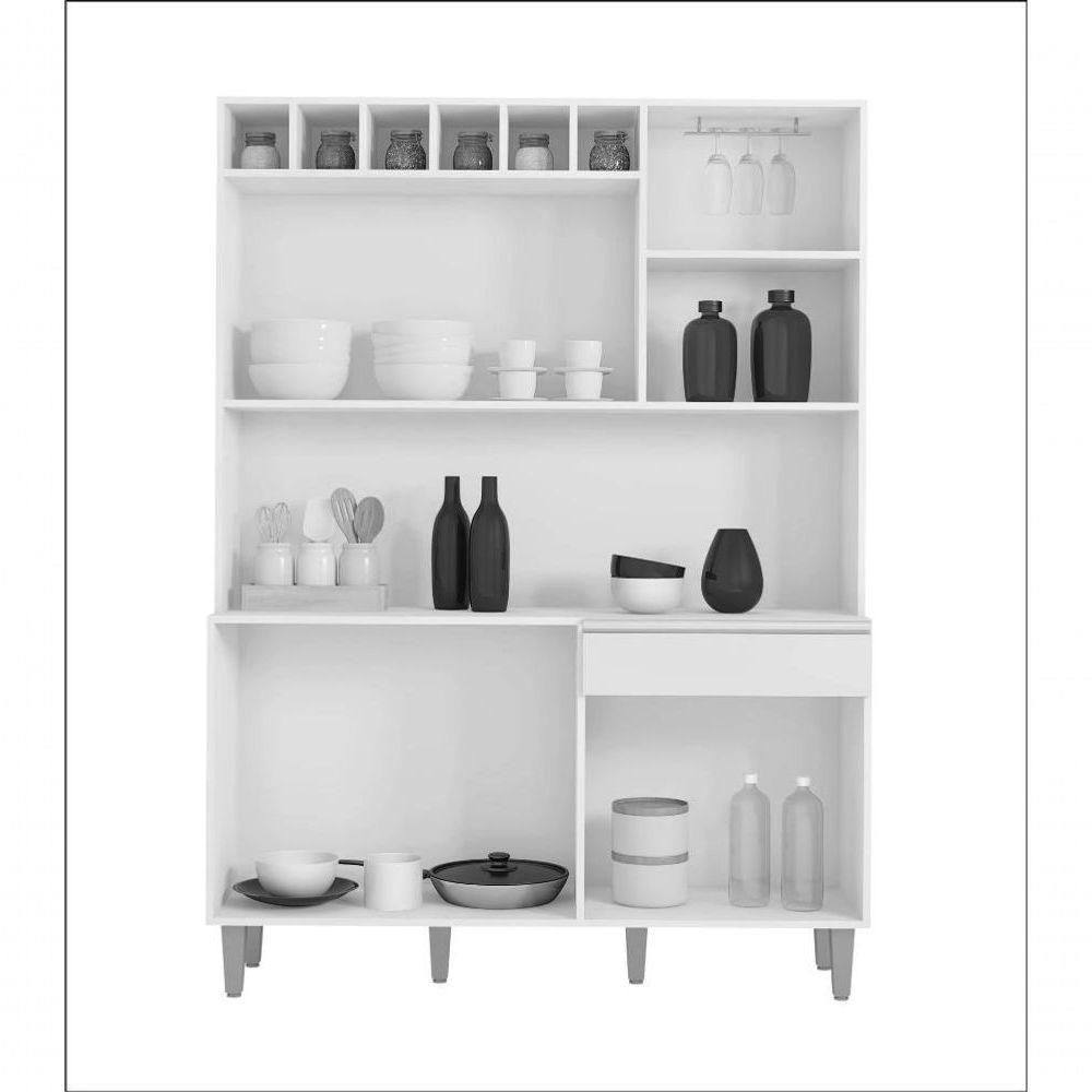 Armário Cozinha Completo Robin Preto 6 Portas - 3