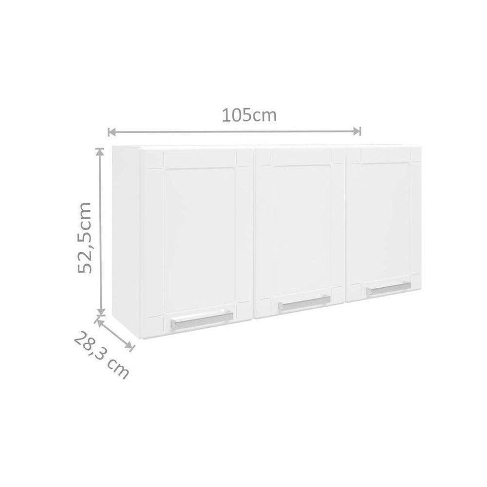 Cozinha Completa Múltipla 4 Peças (2 Armários + 1 Balcão + 1 Paneleiro) C4P87 Branco/Preto - Bertolini - 8