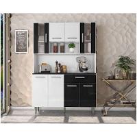 Kit Cozinha 8 Portas 1 Gaveta Gabi Branco Com Preto - 13