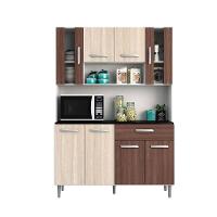 Kit Cozinha 8 Portas 1 Gaveta Gabi Branco Com Arena E Amêndoa - 1