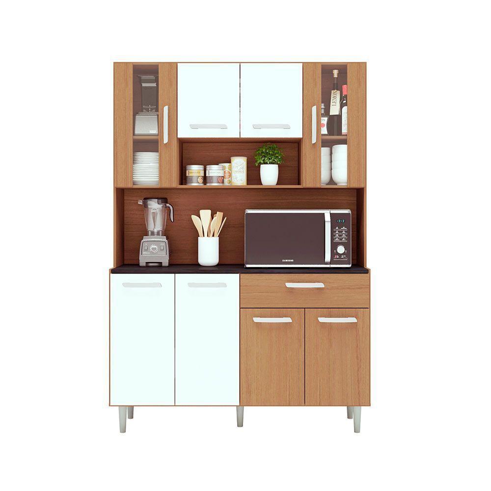 Kit Cozinha 8 Portas 1 Gaveta Gabi Carvalho Com Branco - 1