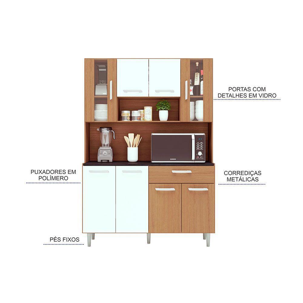 Kit Cozinha 8 Portas 1 Gaveta Gabi Carvalho Com Branco - 3