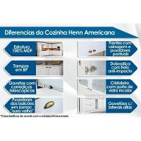 Cozinha Completa Americana (2 Aéreos, 1 Balcão, 1 Paneleiro, 1 Complemento) 5 Peças Branco - Henn - 2