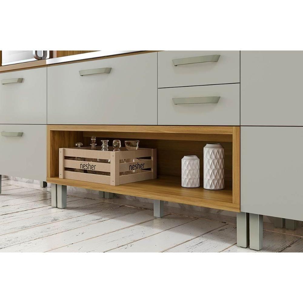 Cozinha Compacta Princesa 2 Peças (1 Armário + 1 Balcão) C2p21 Freijo/off White - Nesher - 5