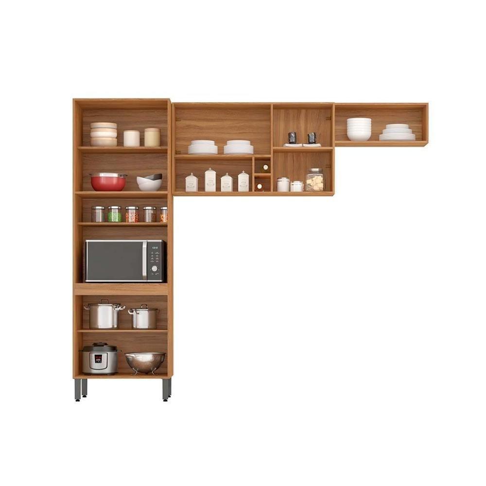 Cozinha Completa Composição 07 Firenze 3 Peças (2 Aéreos + 1 Paneleiro) Avena/grafito - Demóbile - 7