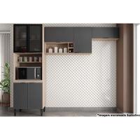 Cozinha Completa Composição 07 Firenze 3 Peças (2 Aéreos + 1 Paneleiro) Avena/grafito - Demóbile - 1