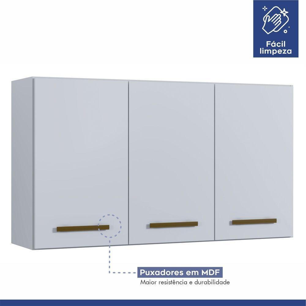 Cozinha Completa 14 Portas 3 Gavetas Atenas Kaiki Moveis Branco. - 8