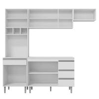 Cozinha Modulada 04 Peças Com Balcão Gabinete 120cm Branco - 3