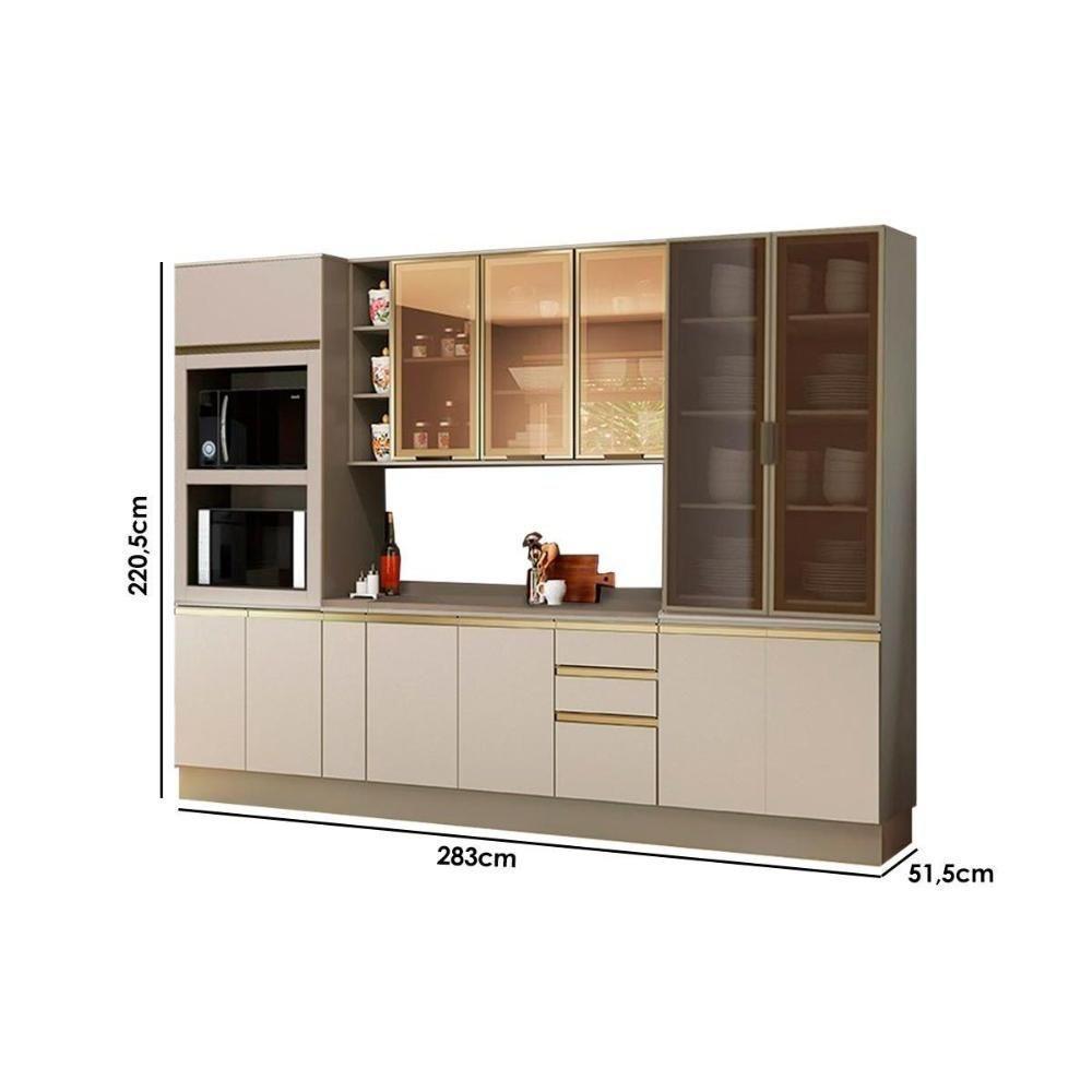Cozinha Modulada Henn 8pçs 1 Armário 2 Balcões 2 Paneleiros 3 Complementos C8P06 Duna/Cristal - 9