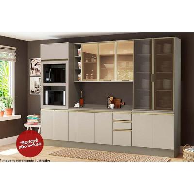Cozinha Modulada Henn 8pçs 1 Armário 2 Balcões 2 Paneleiros 3 Complementos C8P06 Duna/Cristal