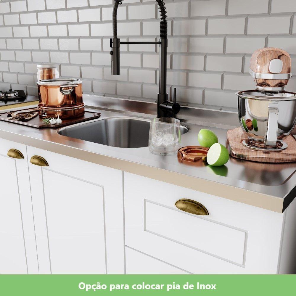 Cozinha Compacta 4 Peças C/ Aéreo 3 Portas Com Vidro Branco - 2