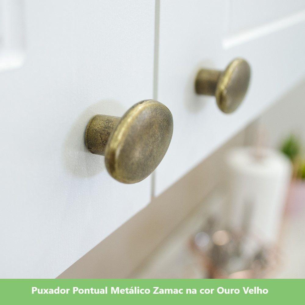 Cozinha Compacta 4 Peças C/ Aéreo 3 Portas Com Vidro Branco - 5