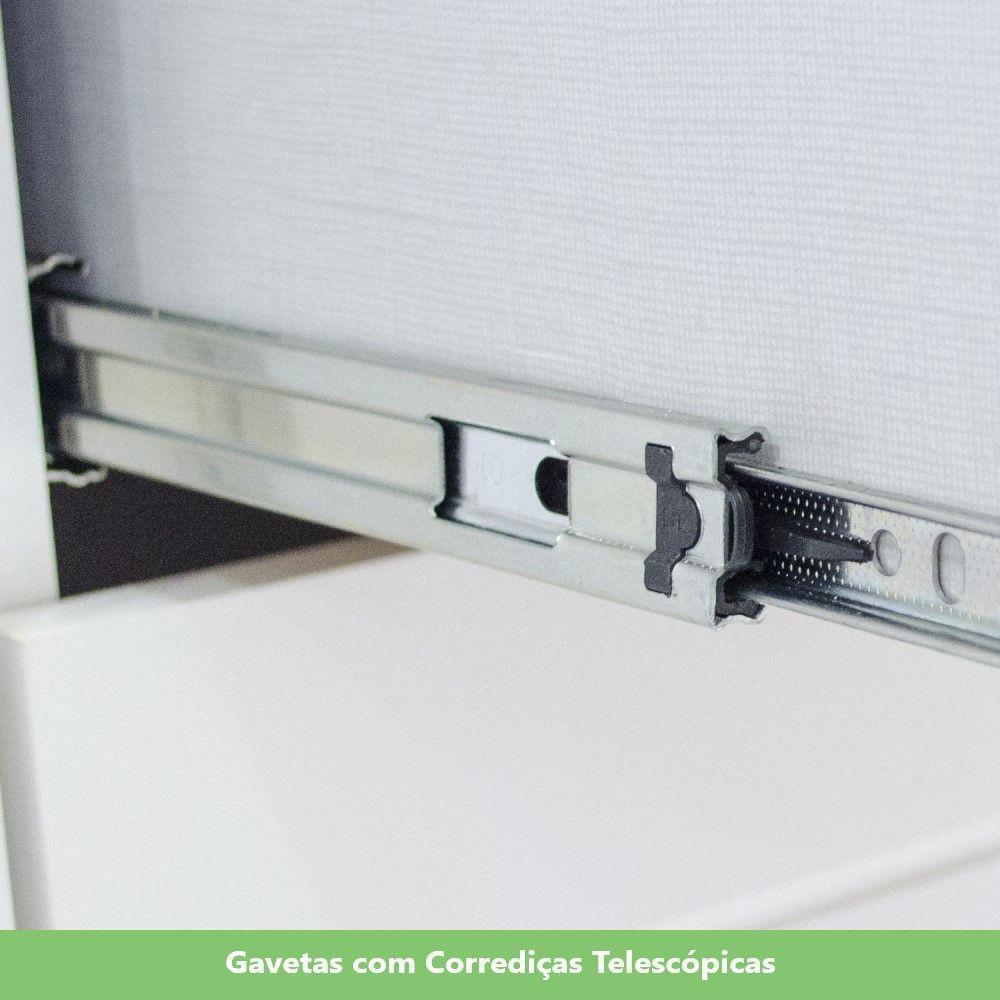 Cozinha Compacta 4 Peças C/ Aéreo 3 Portas Com Vidro Branco - 6