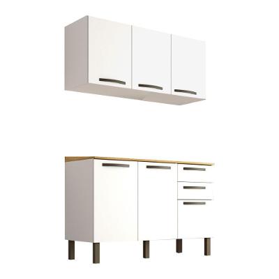 Cozinha Compacta Valencia 6 Portas 2 Gavetas MDF 120cm Branco