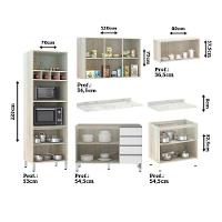 Cozinha Completa 5 Peças Com Tampo E Vidro Reflecta Lis Legno Crema Com Branco Mat - 2