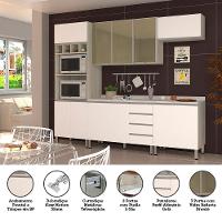 Cozinha Completa 5 Peças Com Tampo E Vidro Reflecta Lis Legno Crema Com Branco Mat - 5