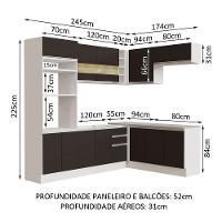 Cozinha Completa 419001 Com Armário E Balcão Branco/Preto - 9