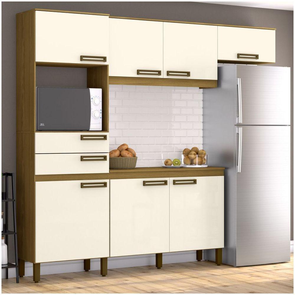 Cozinha Compacta 07 Portas 02 Gavetas Star Briz Nature Com Off White - 2