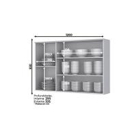 Kit de Cozinha Completa 5 Peças Americana  (2 Armários + 1 Balcão + 2 Complementos) C5P13 Branco - Henn - 9