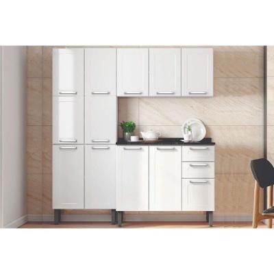 Cozinha Completa Múltipla 3 Peças Cz33 6 Portas 2 Gavetas Aço 105cm Branco