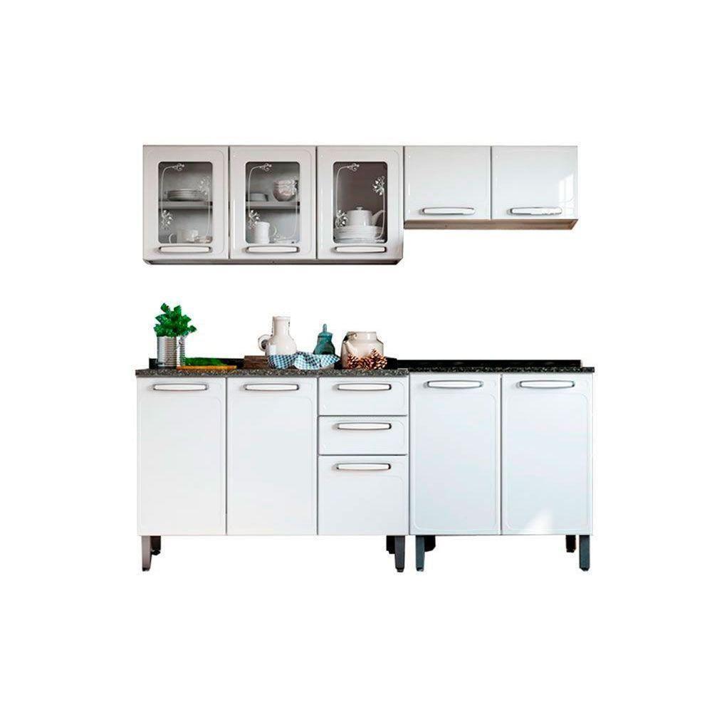 Kit de Cozinha Modulada 4 Peças Evidence  (2 Armários + 2 Balcões) C4P60 Branco - Bertolini - 1