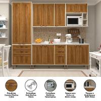 Cozinha Modulada Completa Com 5 Peças E Tampo Sofia Pátina Ff Com Moscatto Ff