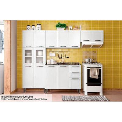 Kit de Cozinha Completa 4 Peças C4P82 14 Portas 2 Gavetas Aço 105cm Branco