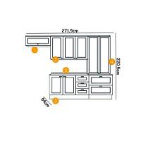 Kit de Cozinha Modulada 5 Peças Americana  (2 Armários + 1 Balcão + 2 Complementos) C5P13 Branco - Henn - 3