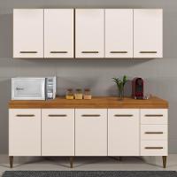 Cozinha Completa 9 Portas E 3 Gavetas Atenas Kaiki Moveis Nature/off White - 2