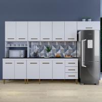 Cozinha Completa 12 Portas 3 Gavetas Atenas Kaiki Moveis Branco