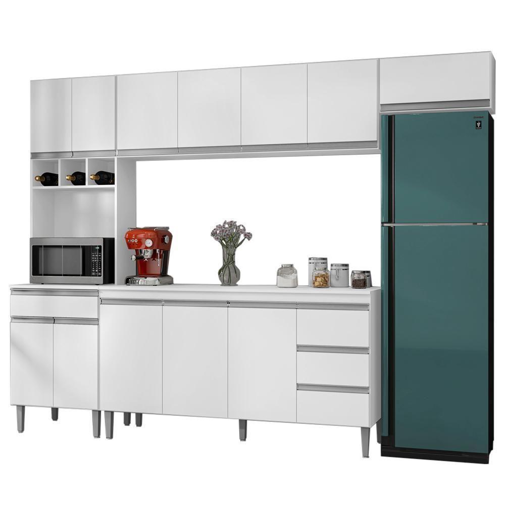 Cozinha Modulada 5 Peças 281 Cm Andreia Branco Reajl Branco - 1