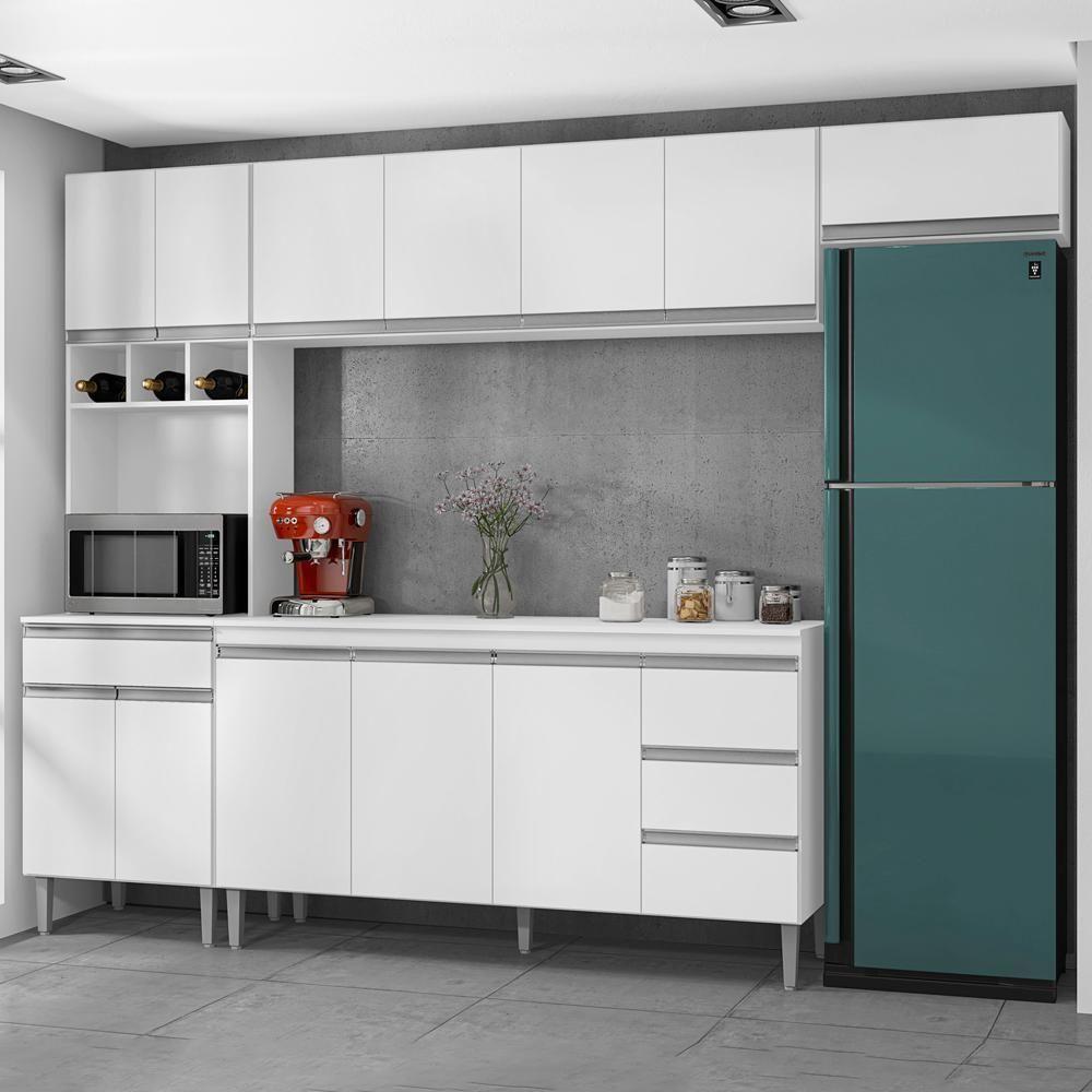 Cozinha Modulada 5 Peças 281 Cm Andreia Branco Reajl Branco - 5