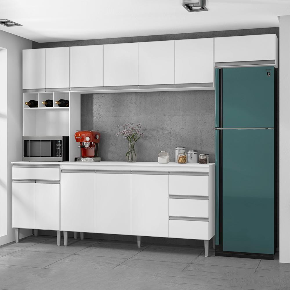 Cozinha Modulada 5 Peças 281 Cm Andreia Branco Reajl Branco - 7