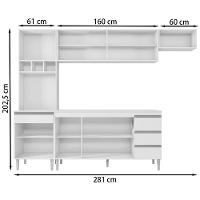 Cozinha Modulada 5 Peças 281 Cm Andreia Branco Reajl Branco - 2