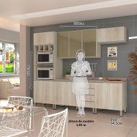 Cozinha Completa 5 Peças Com Tampo E Vidro Reflecta Lis Legno Crema - 2