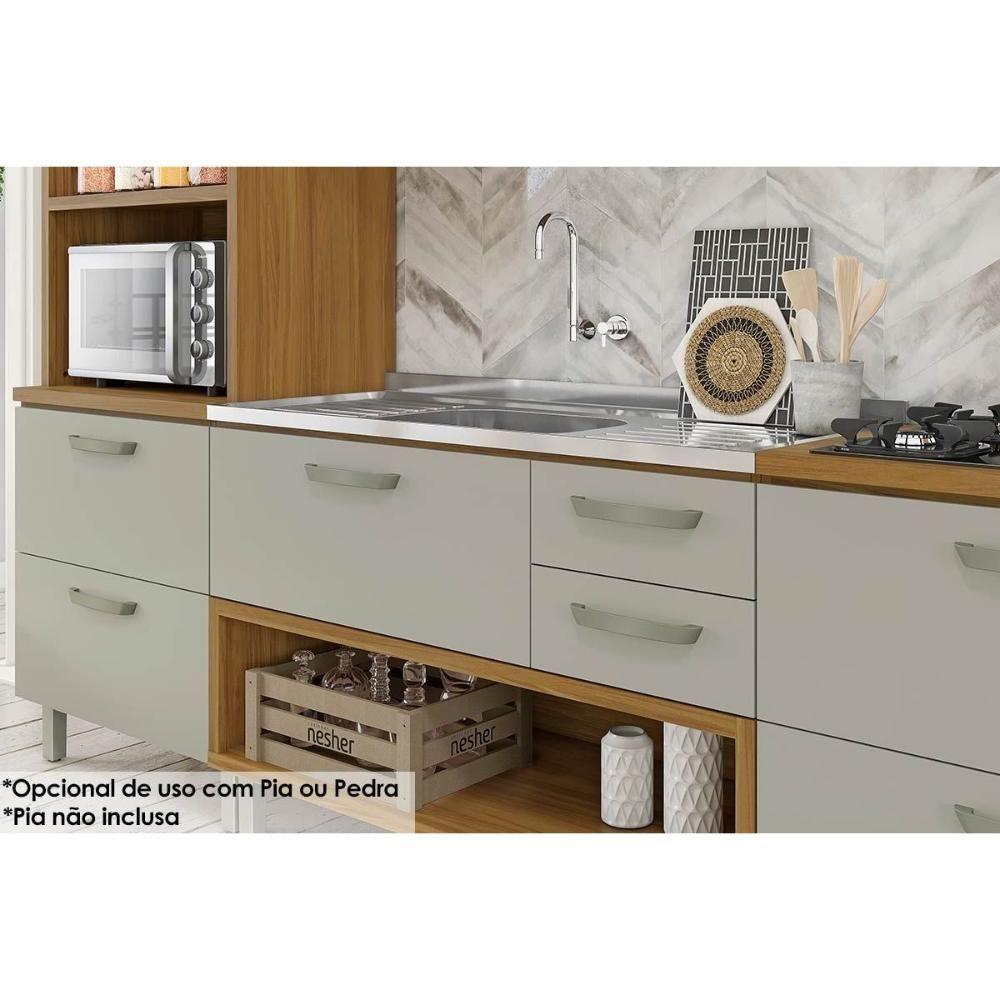 Cozinha Compacta Princesa 2 Peças (1 Armário + 1 Balcão) C2P21 Freijo/Grafite - Nesher - 4