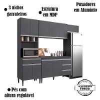 Cozinha Modulada 5 Peças 241 Cm Andreia Cinza Reajl Cinza - 5