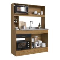 Armário De Cozinha Compacta Com Tampo 7072+ch854 Decibal Naturalle Preto Fosco - 2