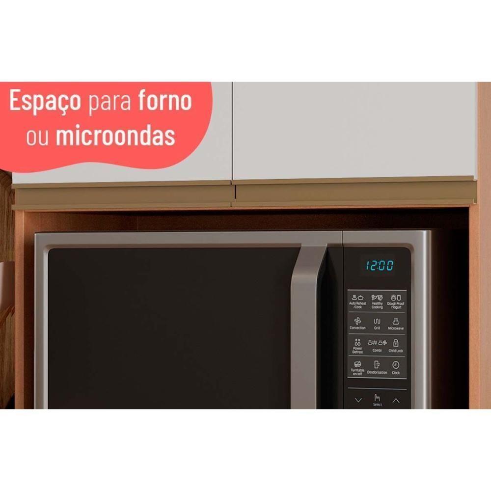 Cozinha Completa Completa Thela Macadâmia (2 Aéreos + 1 Balcão + 2 Paneleiros) 5 Peças Freijo/Branco - Telasul - 4