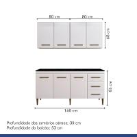 Cozinha Completa 7 Portas 3 Gavetas Atenas Kaiki Moveis Branco - 3
