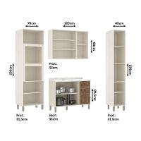 Cozinha Modulada Compacta 4 Peças Com Tampo E Vidro Reflecta Sofia Pátina Com Moscatto - 2