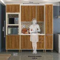 Cozinha Compacta Modulada Com 4 Peças E Tampo Sofia Pátina Ff Com Moscatto Ff