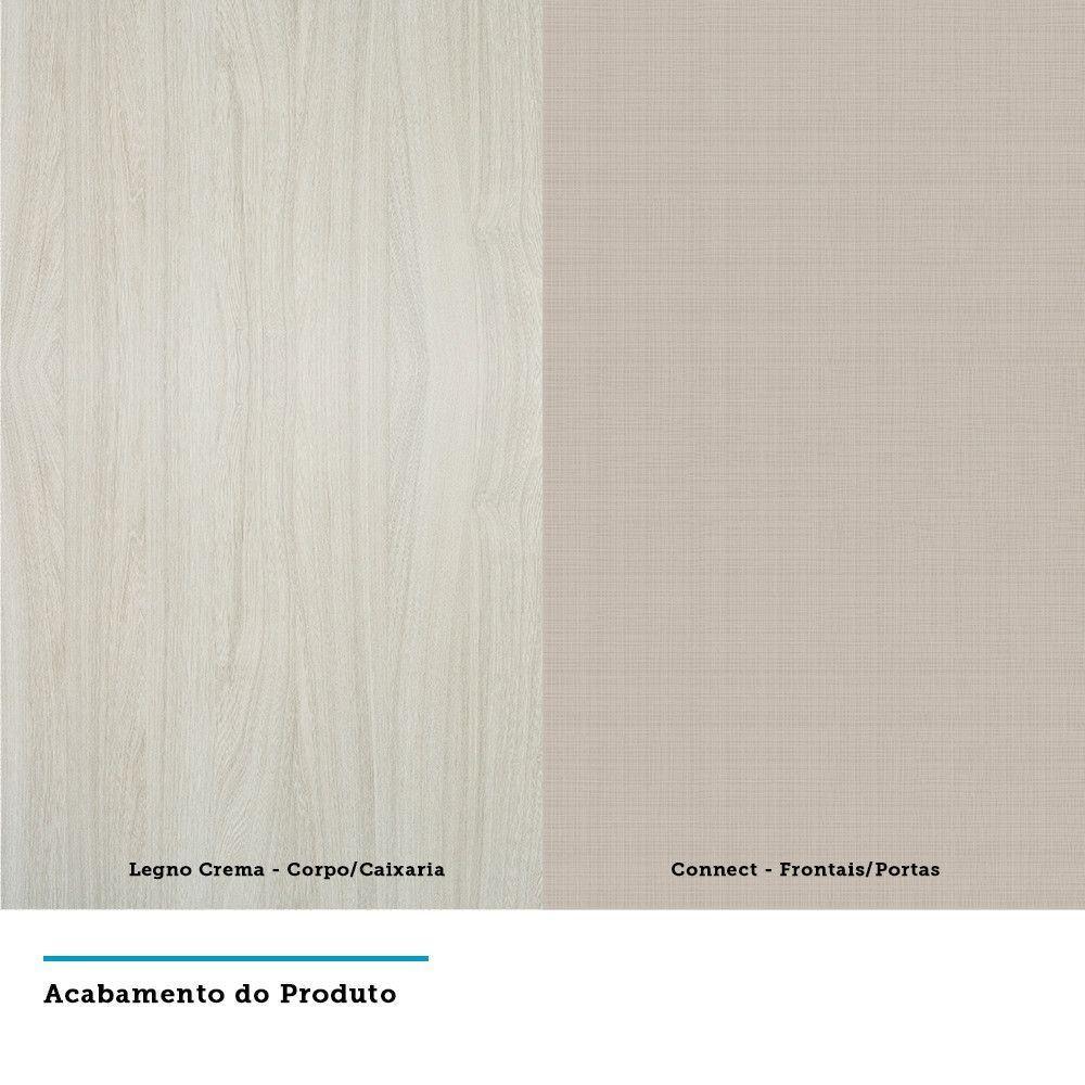 Cozinha Completa 5 Peças Com Tampo E Vidro Reflecta Lis Legno Crema Com Connect - 4