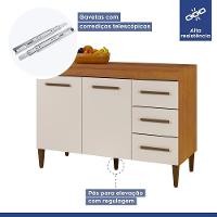 Cozinha Completa 10 Portas 3 Gavetas Atenas Kaiki Moveis Nature/off White