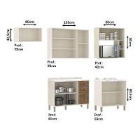 Cozinha Completa Modulada Com 5 Peças E Tampo Sofia Pátina Ff Com Moscatto Ff